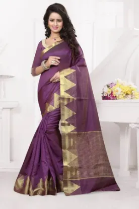 Picture of cotton silk printed saree multi color bridal & party w,