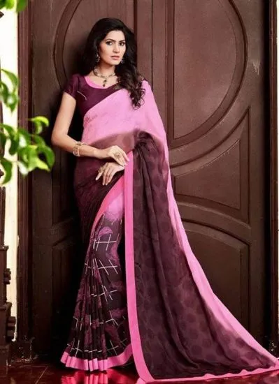 Picture of designer beige embroidered zari border bollywood sari ,