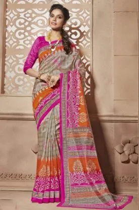 Picture of designer blue zari work bollywood style sari kanjivara,
