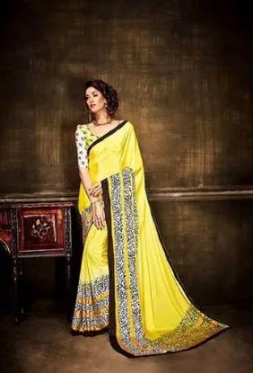 Picture of designer heavy party wear silk saree indian bollywood ,