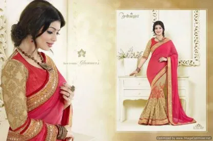 Picture of designer indian partywear saree sari wedding reception,