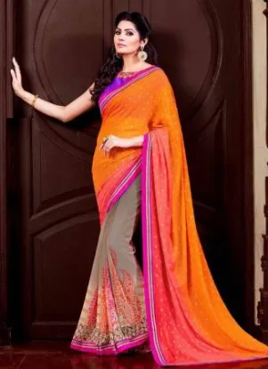 Picture of designer indian sari bollywood partywear saree wedding,