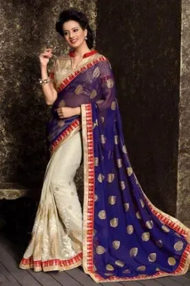 Picture of designer kanjivaram silk saree indian sari traditional,