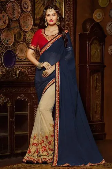 Picture of designer party wedding indian fabric sari bollywood de,