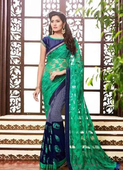 Picture of ethnic indian sari modest maxi gown design opera saree 