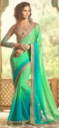 Picture of indian designer sari bollywood style ethnic party wear,