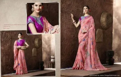Picture of indian designer sari ethnic party wear heavy pallu and,