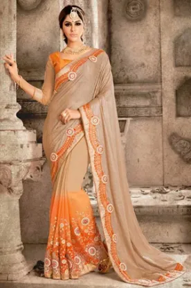 Picture of indian designer sari ethnic so beautiful flower saree,e