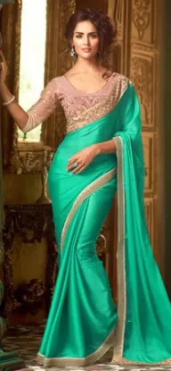 Picture of indian designer sari ethnic traditional wear black & g,