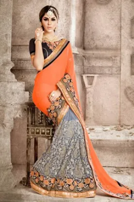 Picture of indian designer sari ethnic treditional party wear sar,