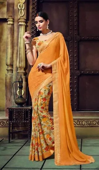 Picture of indian designer traditional party wear saree ethnic ne,