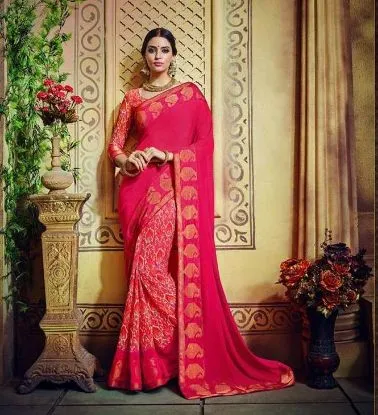 Picture of indian ethnic casual party wear saree designer sari bo,