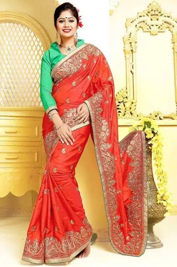 Picture of indian pakistani bollywood designer tussar silk peacoc,