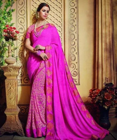 Picture of indian printed sari silk blend fabric set of dress cas,