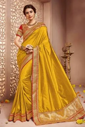 Picture of handmade saree pure georgette silk hand beaded embroide