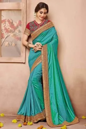 Picture of handmade saree pure silk hand beaded printed multi colo