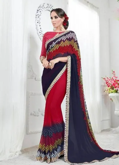 Picture of bhagwati georgette printed casual saree sari bellydanc,