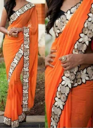 Picture of party wear saree wedding indian bollywood sari designe,