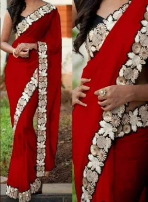 Picture of partywear designer sari festive gorgeous look saree we,