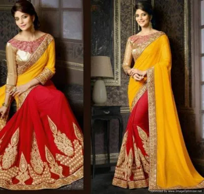 Picture of partywear saree wedding bollywood sari designer recept,