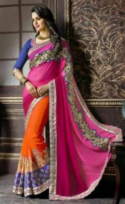 Picture of partywear saree wedding bollywood stylish sari designe,
