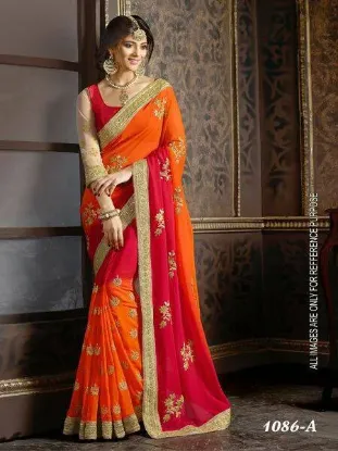 Picture of tcw handmade indian saree silk blend woven peach fabric