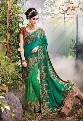 Picture of tcw handmade saree georgette hand beaded fabric cultura