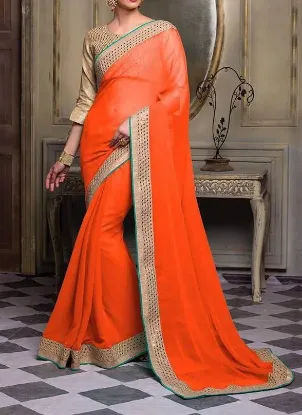 Picture of traditional bolywood designer party wear classy sari g,