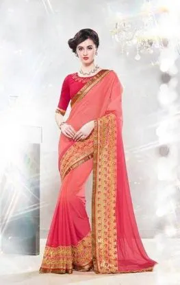 Picture of traditional wedding designer saree partywear bollywood,