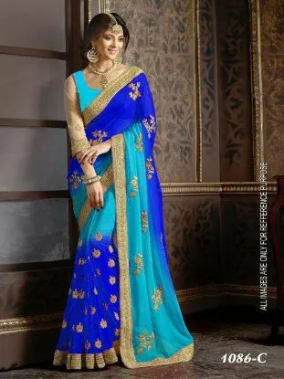 Picture of traditional woven saree handmade style women party wear