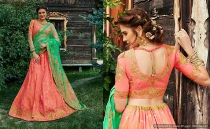 Picture of tulasi silk indian silk saree handloom modest maxi gown