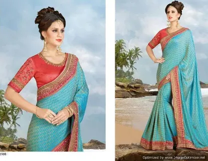 Picture of u indian bollywood saree bridal partywear stylish sari,