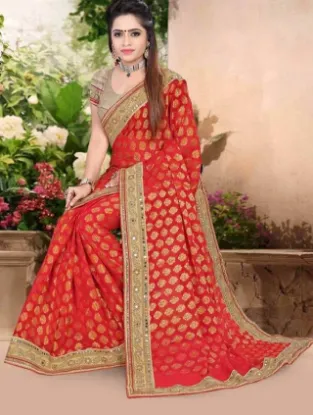Picture of u party saree partywear indian pakistani sari embroide,