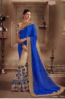 Picture of u saree evening traditional sari designer indian women,