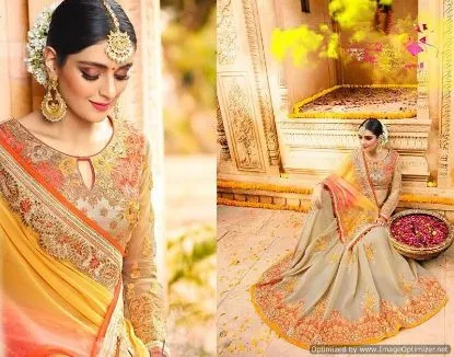 Picture of pakistani bollywood indian wear silk saree sari bridal,