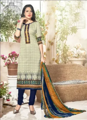 Picture of 3 pc salwar kameez suit pakistani indian dress shalwar 