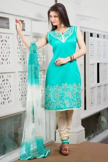 Picture of 4pc women anarkali kurta with dupatta salwaar kameez et