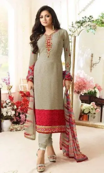 Picture of 4pc women anarkali kurta with dupatta salwaar kameez et