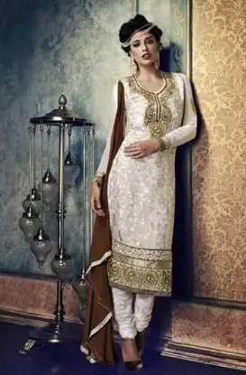 Picture of anarkali salwar kameez bridal party wear embroidered wo