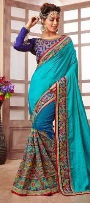 Picture of women saree silk blend handmade style unique dress indi