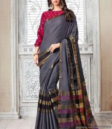 Picture of women's fashion embroidered saree handmade style bollyw