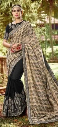 Picture of handmade craft fabric indian saree nice printed silk gr