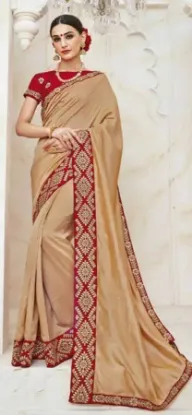 Picture of handmade ethnic brown saree floral printed pure silk sa