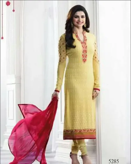 Picture of beaded pearls embroidered pakistani designer kameez kur