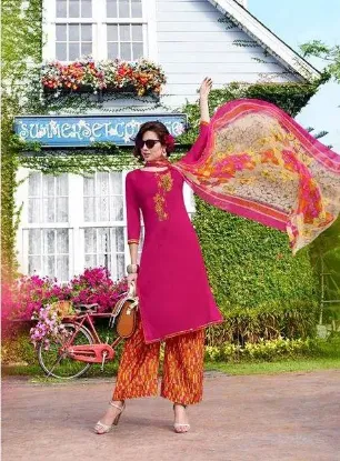 Picture of beautiful prin semi cotton salwar kameez size 2xl46 ,s2