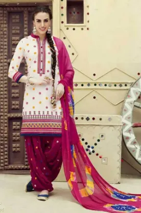 Picture of beautiful semi cotton print salwar kameez size 42 ,s238