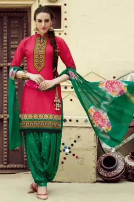 Picture of beautiful semi cotton salwar kameez size 44 ,s2388