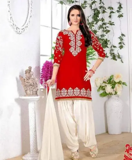 Picture of black orange punjabi patiala ethnic designer indian sal