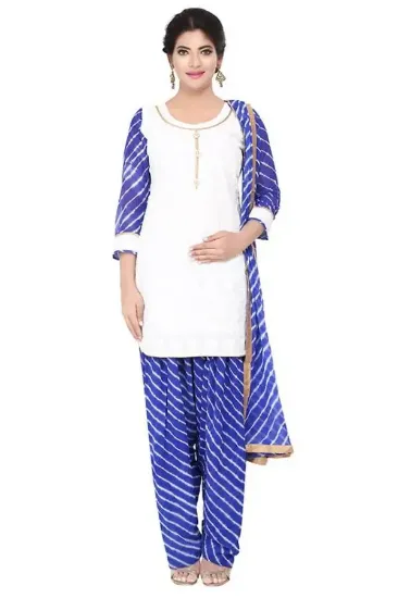 Picture of blue frozi special festival indian designer punjabi pat