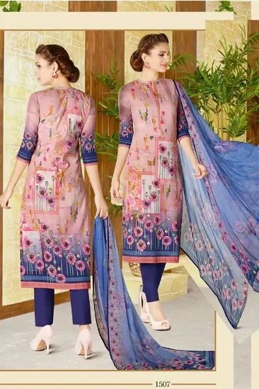 Picture of blue pink stylish festival party wear punjabi patiala w